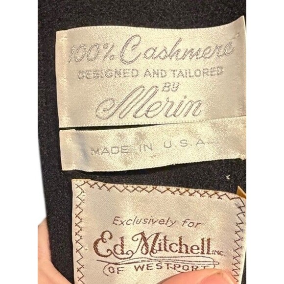 Woman’s Vintage Ed Mitchell of Westport CT 100% Black Cashmere Coat Made in USA - Picture 3 of 11